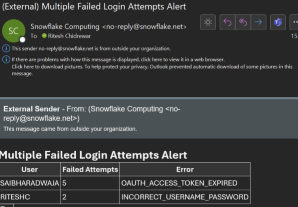Multiple Failed Login Attempts Alert