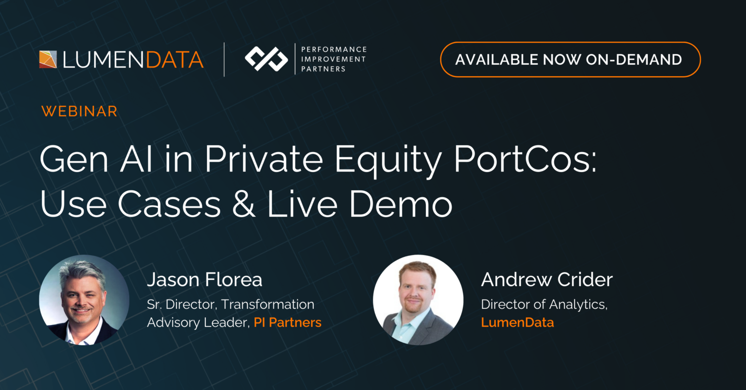 Gen AI in Private Equity PortCos Use Cases & Live Demo Available Now On-Demand