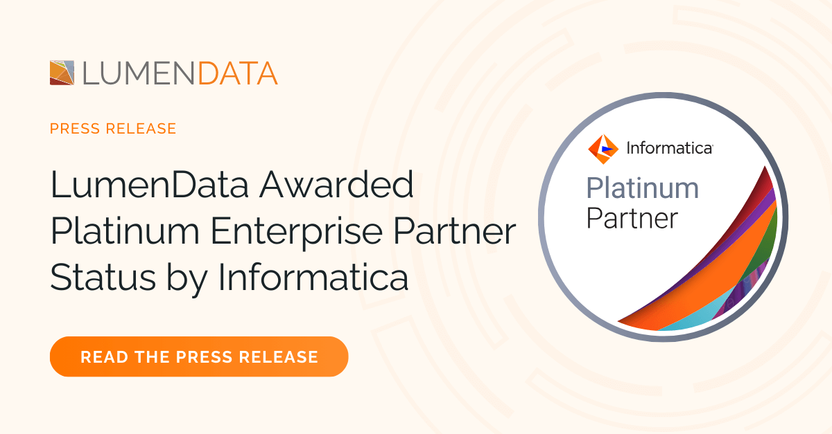 LumenData awarded Platinum Enterprise Partner status by Informatica