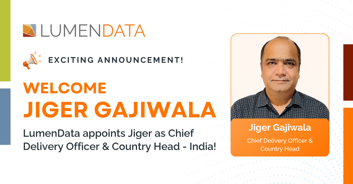 Welcome Jiger Gajiwala to LumenData team