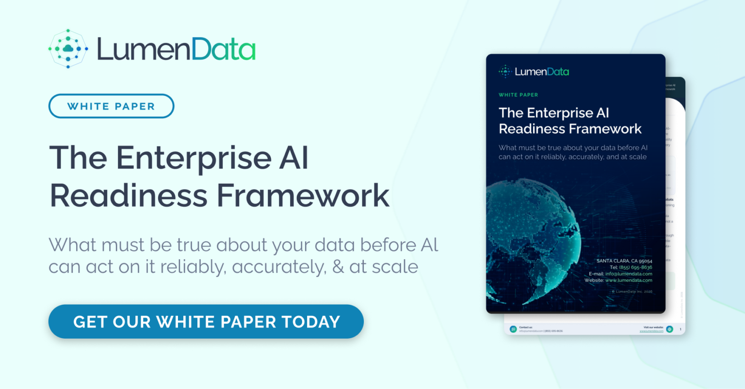 enterprise AI readiness, AI-ready data, data readiness framework, AI data foundation, what must be true about data before AI, why AI projects fail, data readiness maturity model, MDM for AI, data governance for generative AI, trusted data for AI agents, AI-ready operating model