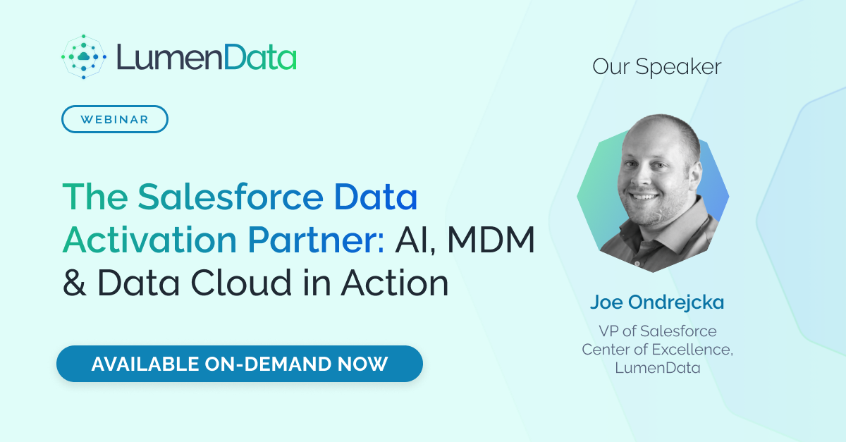 Salesforce data activation, Salesforce Data Cloud (Data 360), MDM and AI, AI data foundation, why AI projects fail without good data, Salesforce Data 360 webinar, real-time customer data insights, MDM for Salesforce, unify customer data for AI